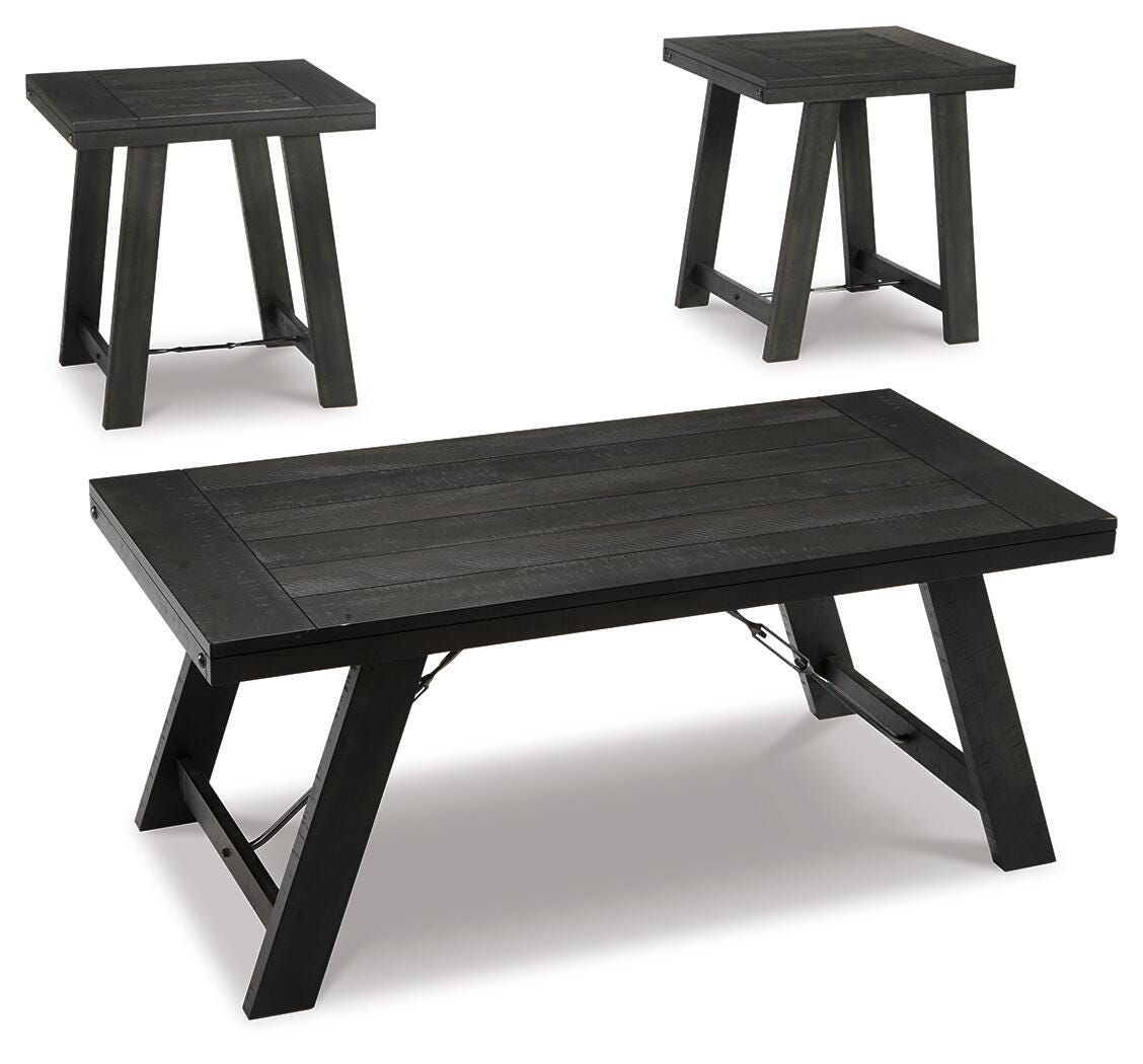 Noorbrook Table (Set of 3) - Black/Pewter (T351-SI)