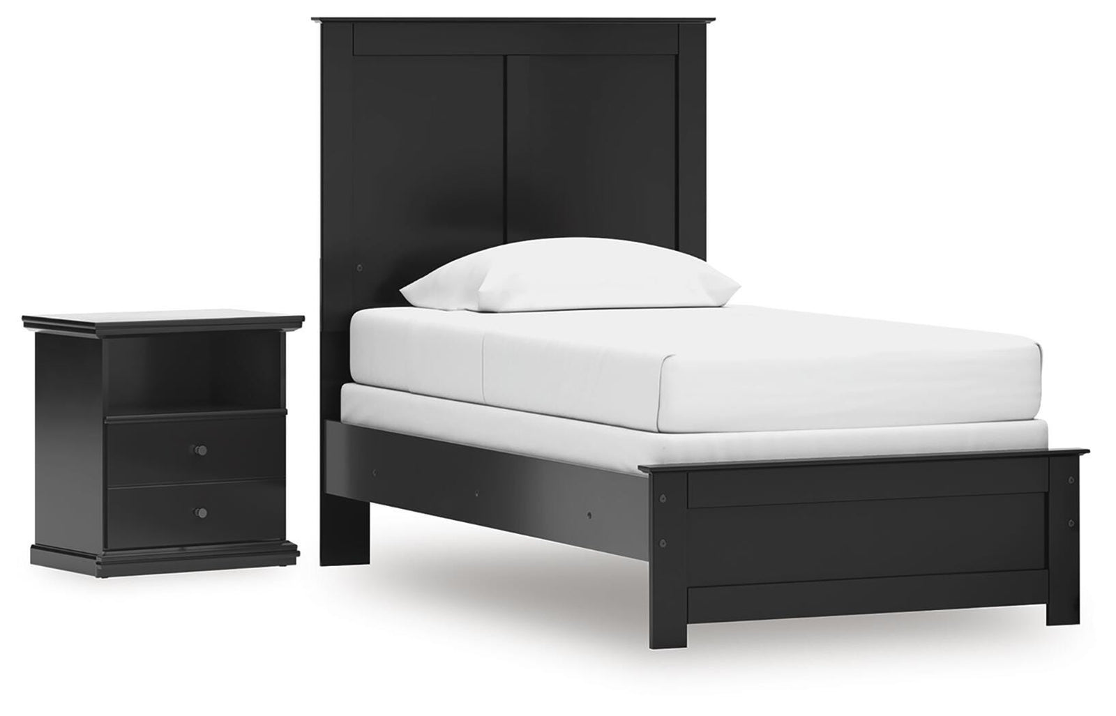 Maribel Panel Bed and Nightstand (B138-SI)