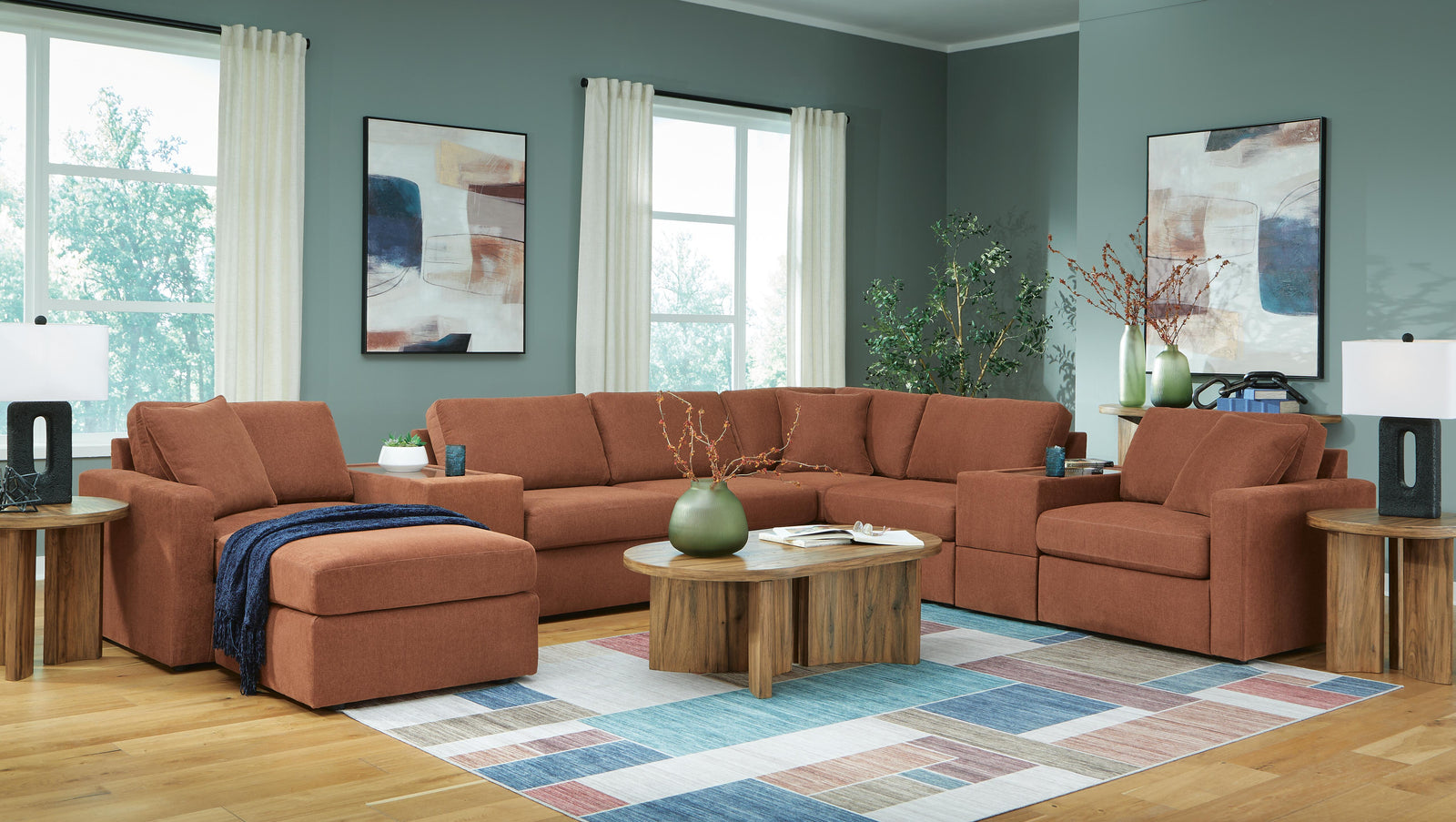 Modmax 6-Piece Sectional and 2 Ottomans (92102-SI) - Image 20