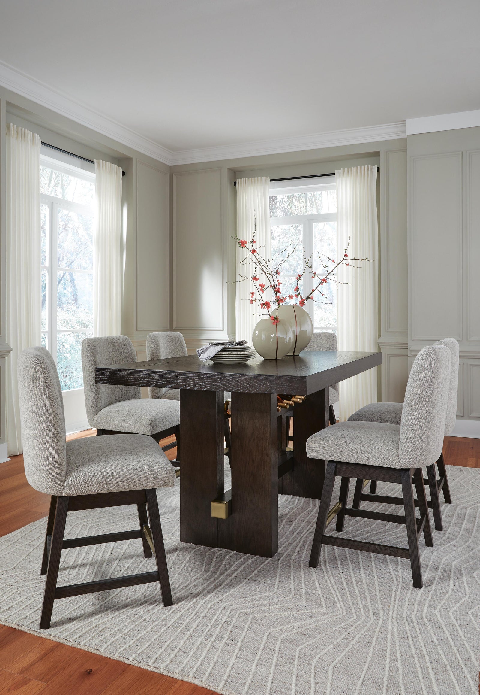 Burkhaus Counter Height Dining Table and 6 Barstools (D984-SI) - Image 4