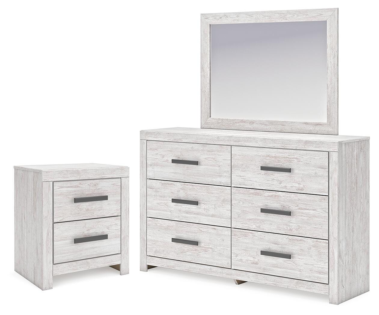 Cayboni Dresser, Mirror and Nightstand (B3788-SI)