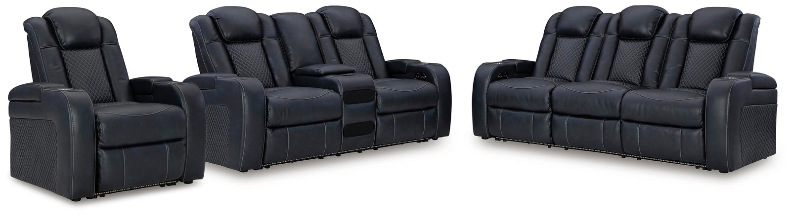 Fyne-Dyme Power Reclining Sofa, Loveseat and Recliner (36603-SI)