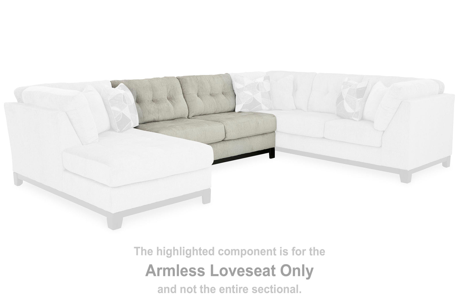 Maxon Place Armless Loveseat (33004-SI) - Image 5