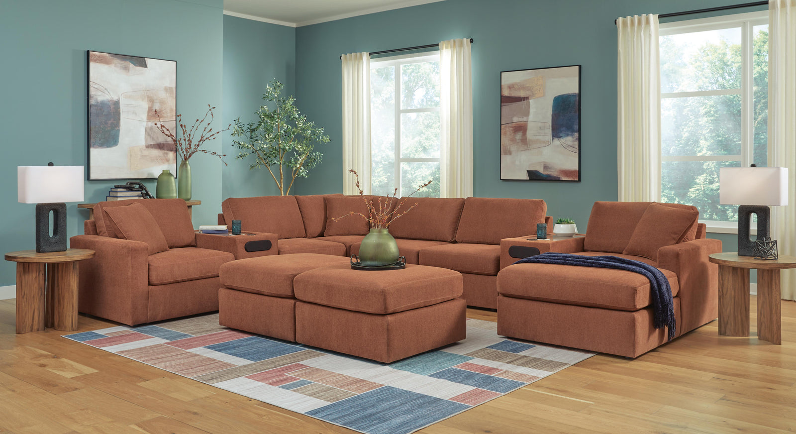 Modmax 6-Piece Sectional and 2 Ottomans (92102-SI) - Image 20