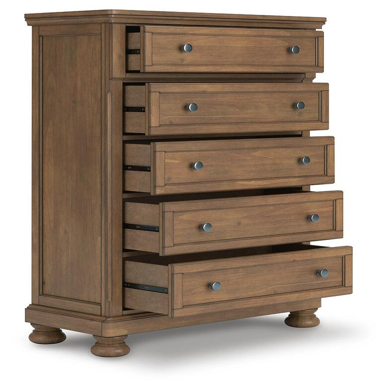 Feddinger Queen Panel Bed, Dresser, Mirror, Chest and Nightstand (PCB779-SI) - Image 11