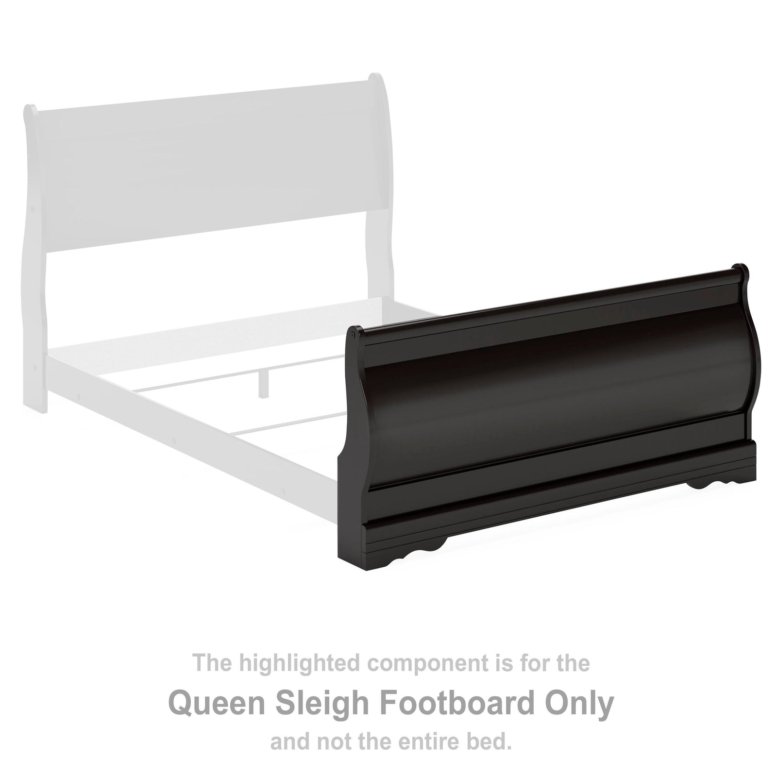 Huey Vineyard Sleigh Footboard (Youth) - Black (B128-SI) - Image 3