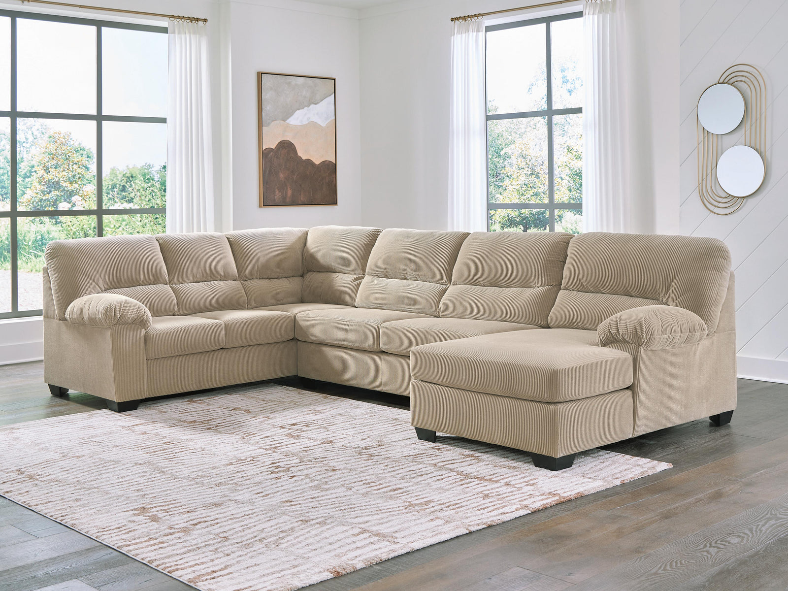 SimpleJoy 3-Piece Sectional with Chaise (24203-SI) - Image 2