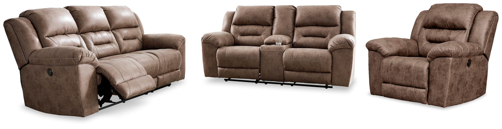 Stoneland Power Reclining Sofa, Loveseat and Recliner (39905-SI)