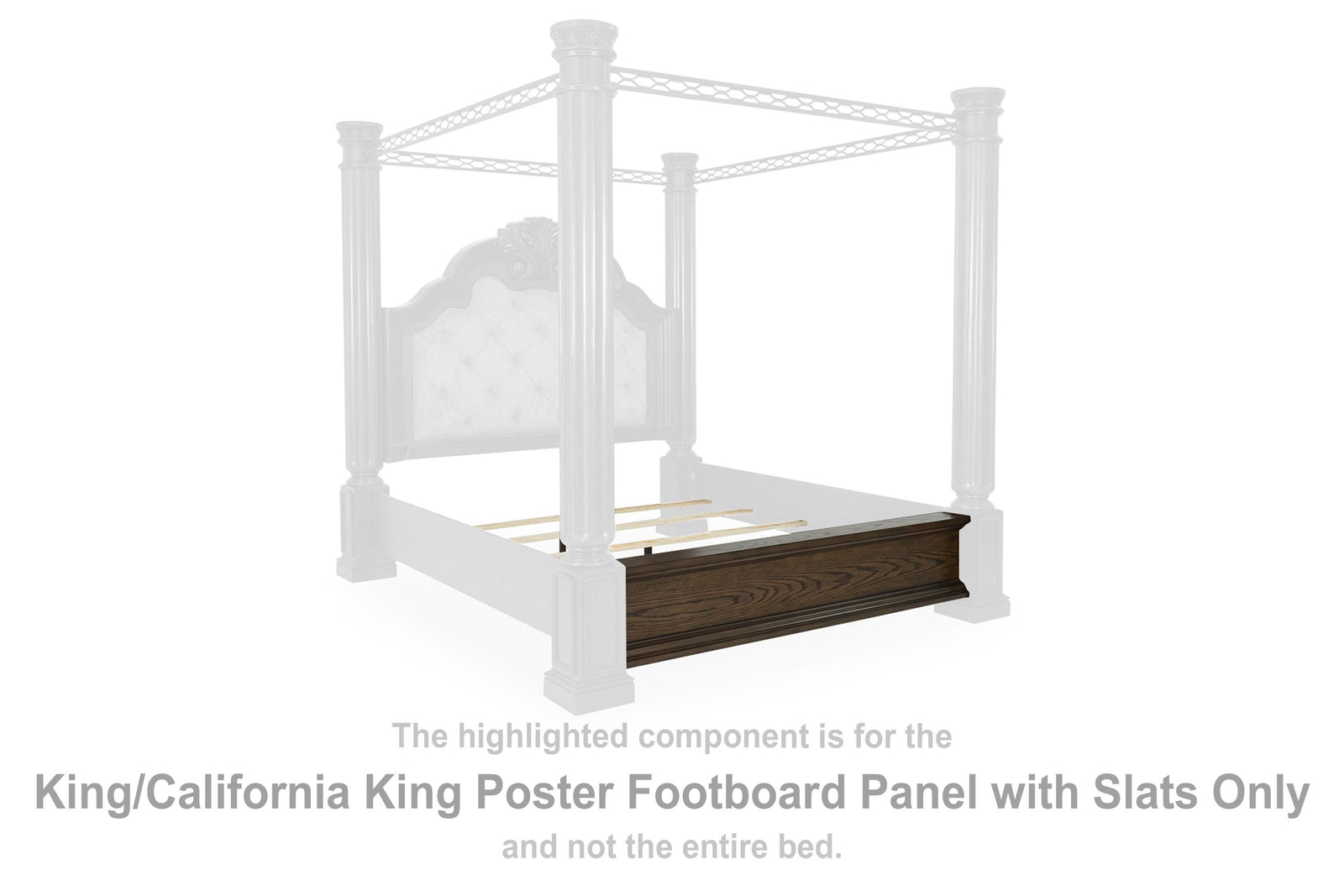 Maylee Poster Footboard Panel with Slats - Dark Brown (B947-SI) - Image 2