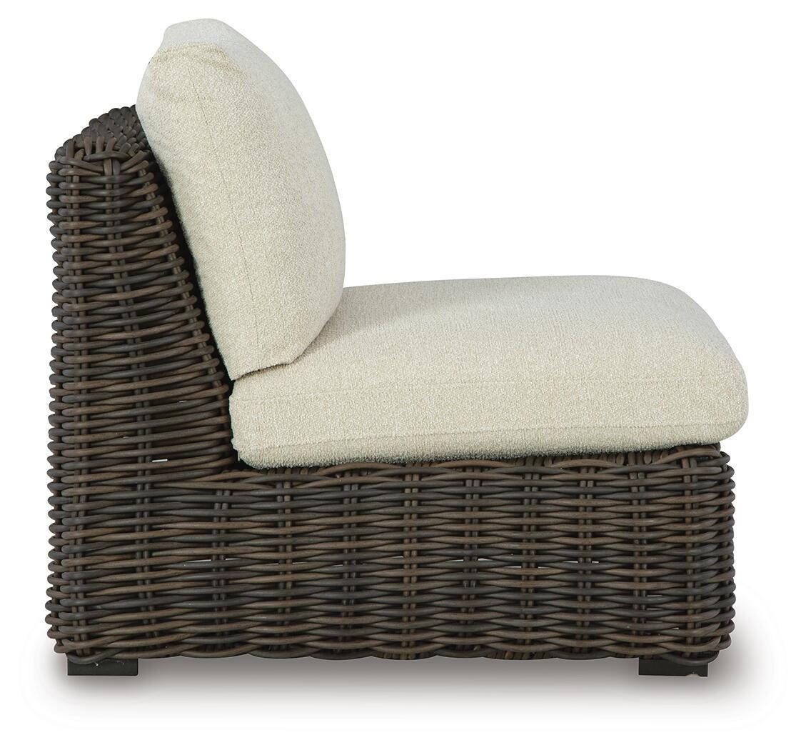 Kimora Outdoor Right and Left-arm Facing Loveseat with Cushion (Set of 2) (P711-SI) - Image 4
