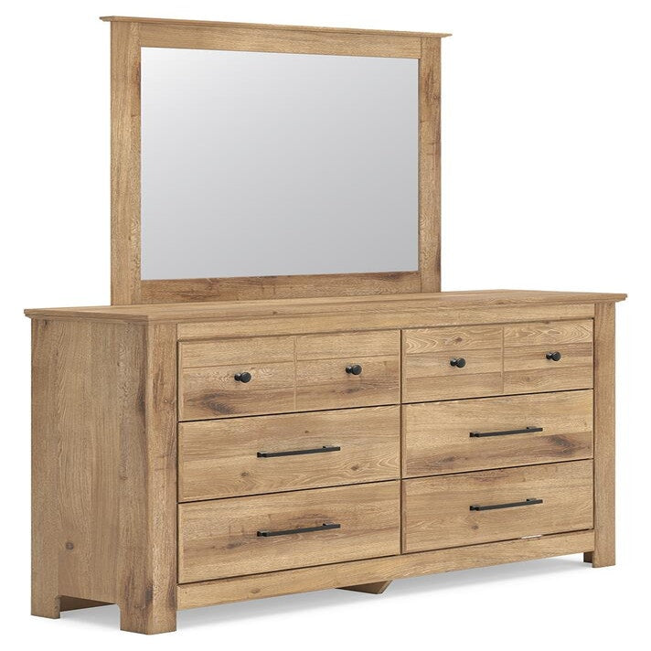 Makidern King Panel Bed, Dresser, Mirror and 2 Nightstands (PCB1170-SI) - Image 3