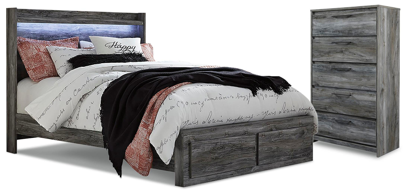 Baystorm Panel Storage Bed with Chest - Gray (B221-SI) - Image 4