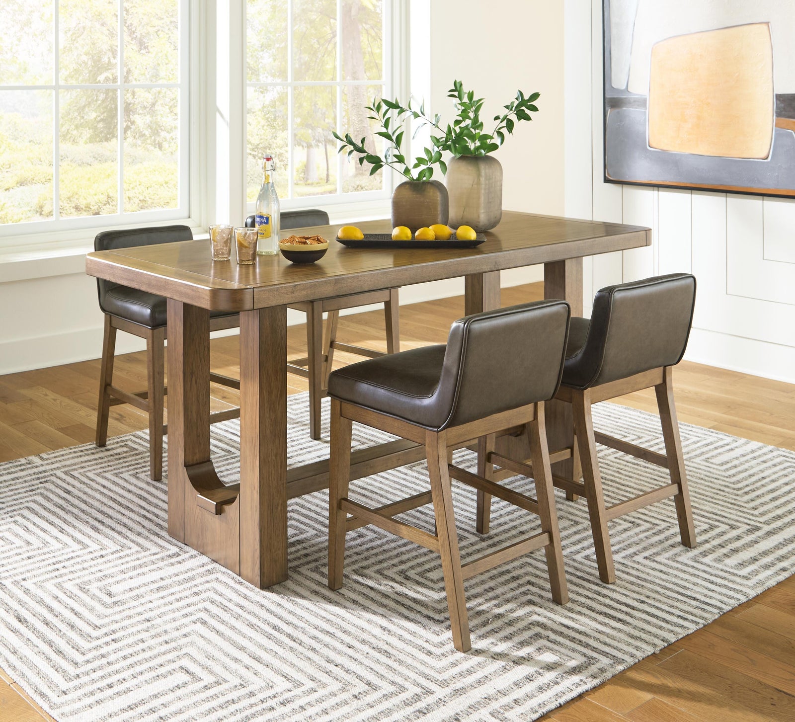 Cabalynn Counter Height Dining Table and 4 Barstools (D974-SI) - Image 11