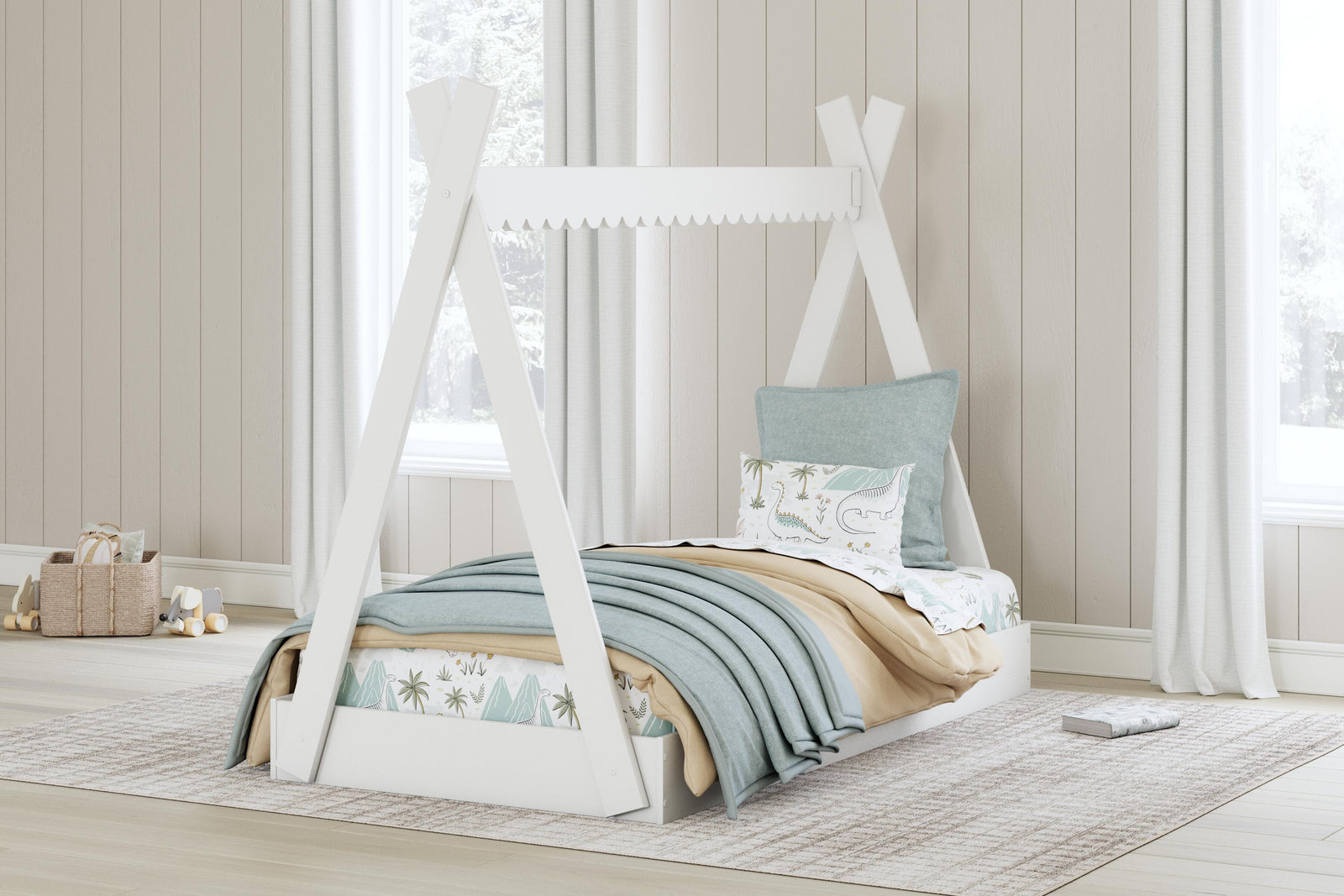 Hallityn Tent Bed (Youth) - White (EB1810-SI) - Image 19