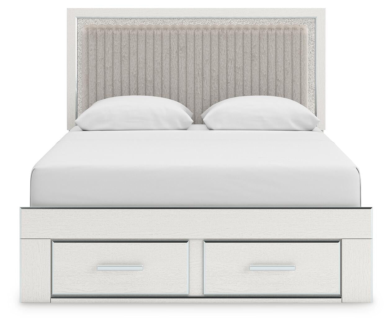 Zuraleus Queen Upholstered Panel Platform Storage Bed, Dresser and Mirror (PCB3381-SI) - Image 9