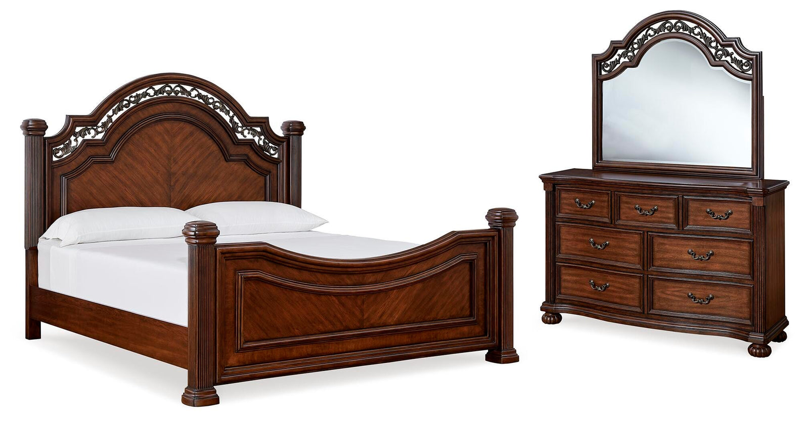 Lavinton Poster Bed, Dresser and Mirror (B764-SI)