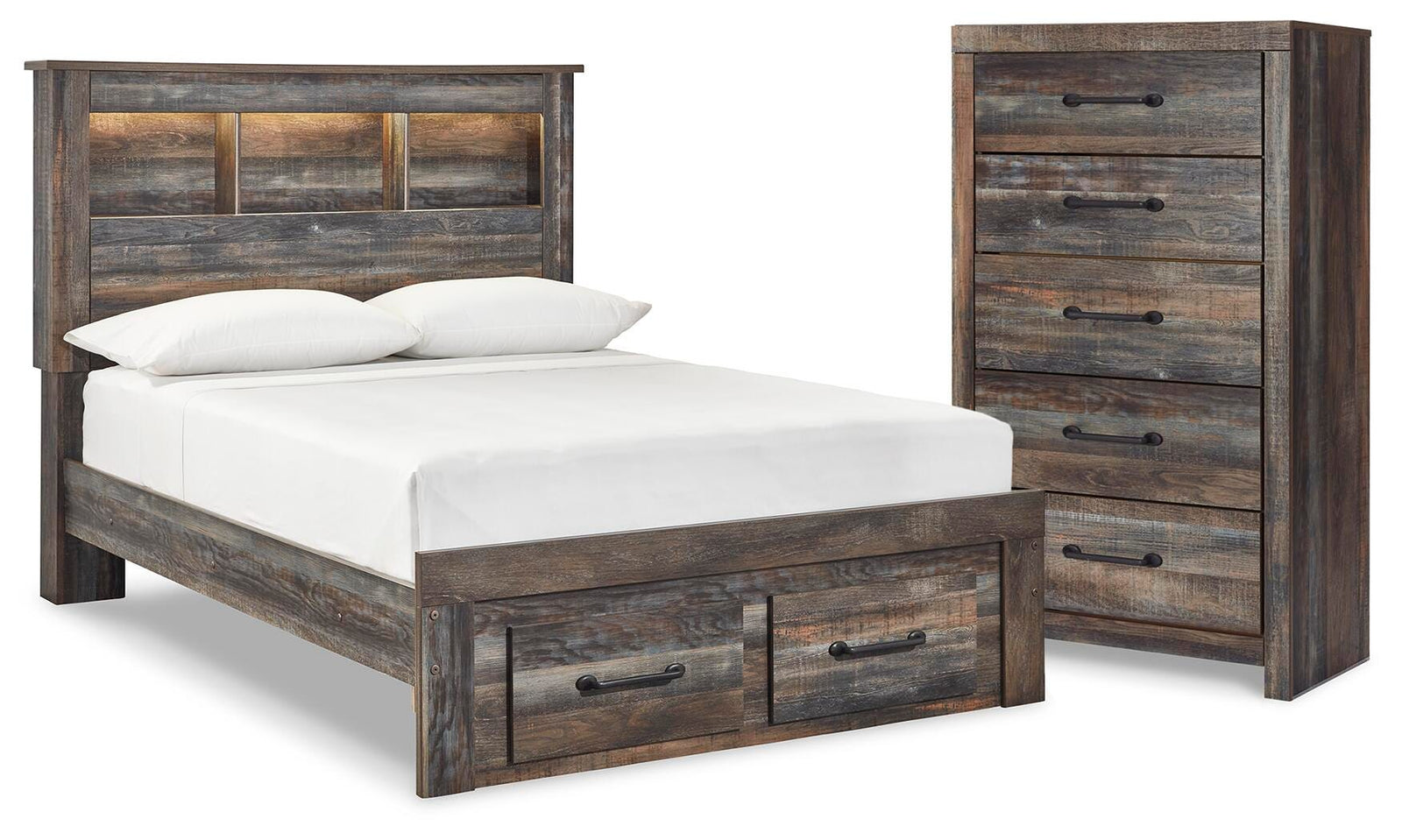 Drystan Bookcase Storage Bed and Chest (B211-SI)