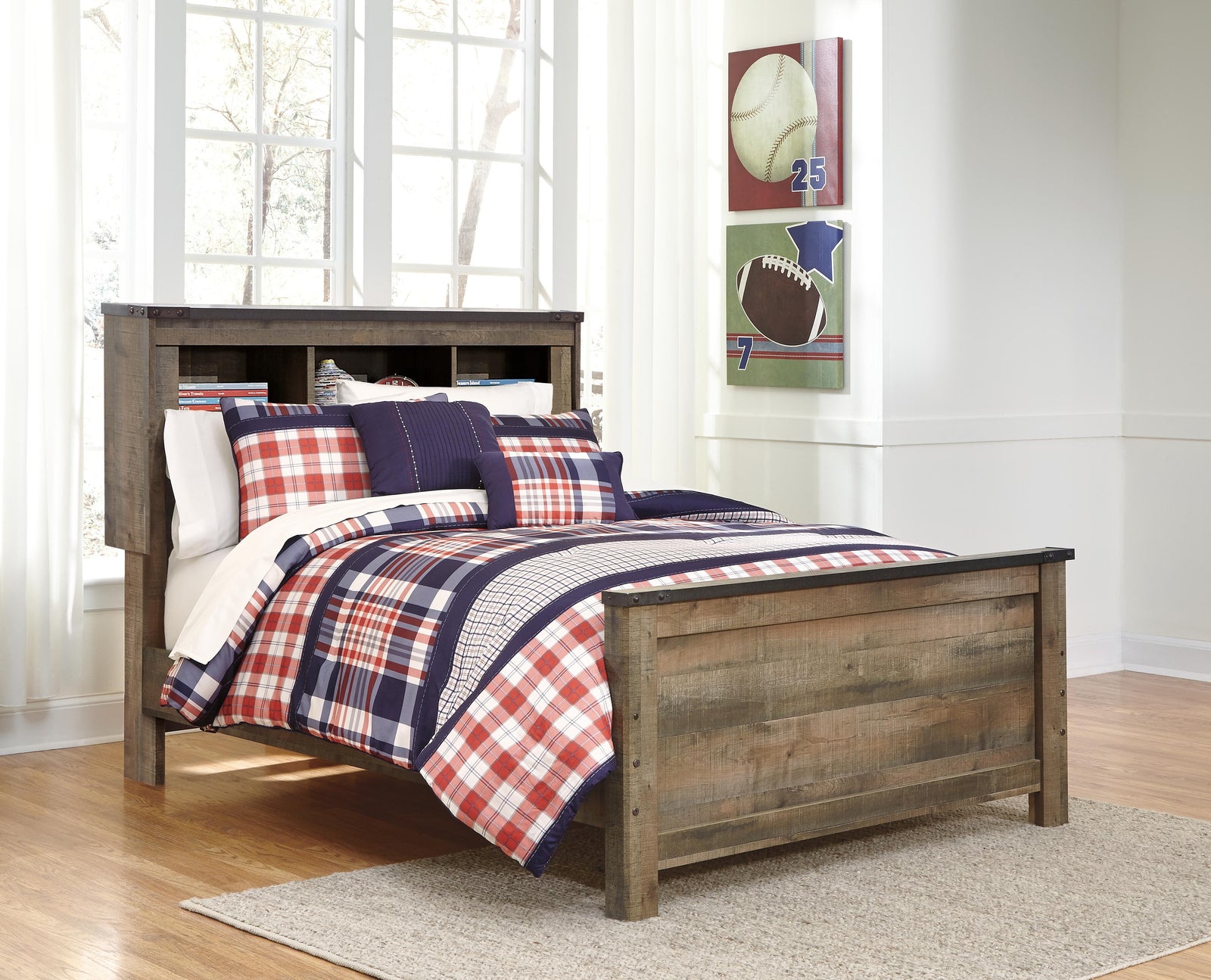Trinell Bookcase Panel Bed (Youth) - Brown (B446-SI) - Image 3