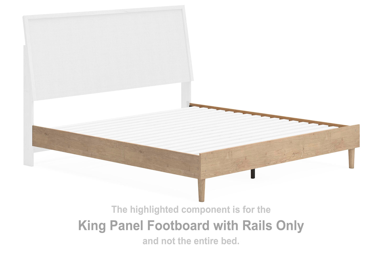 Cielden Panel Footboard with Rails - Tan (B1199-SI) - Image 3