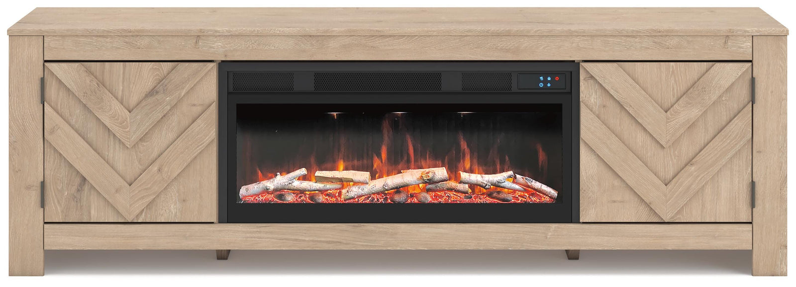 Cayboni 71 TV Stand with Electric Fireplace (W3787-SI)