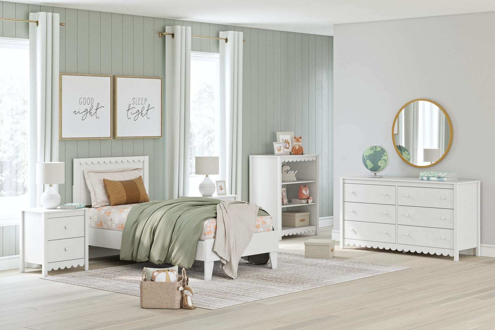 Hallityn Panel Platform Bed (Youth) - White (EB1810-SI) - Image 10