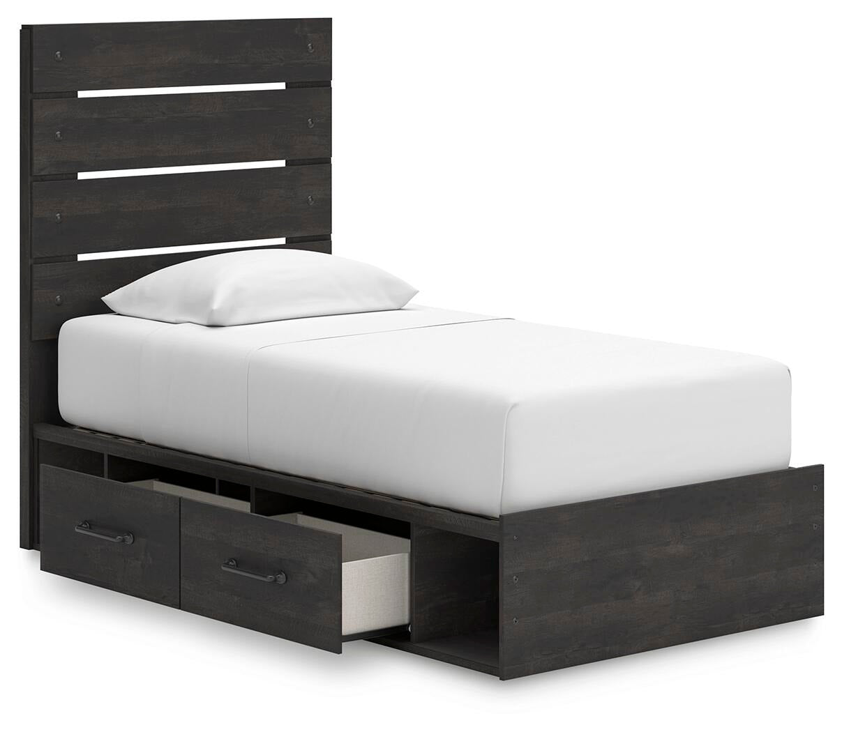 Hollivern Twin Panel Bed with Storage (PCB2108-SI) - Image 3