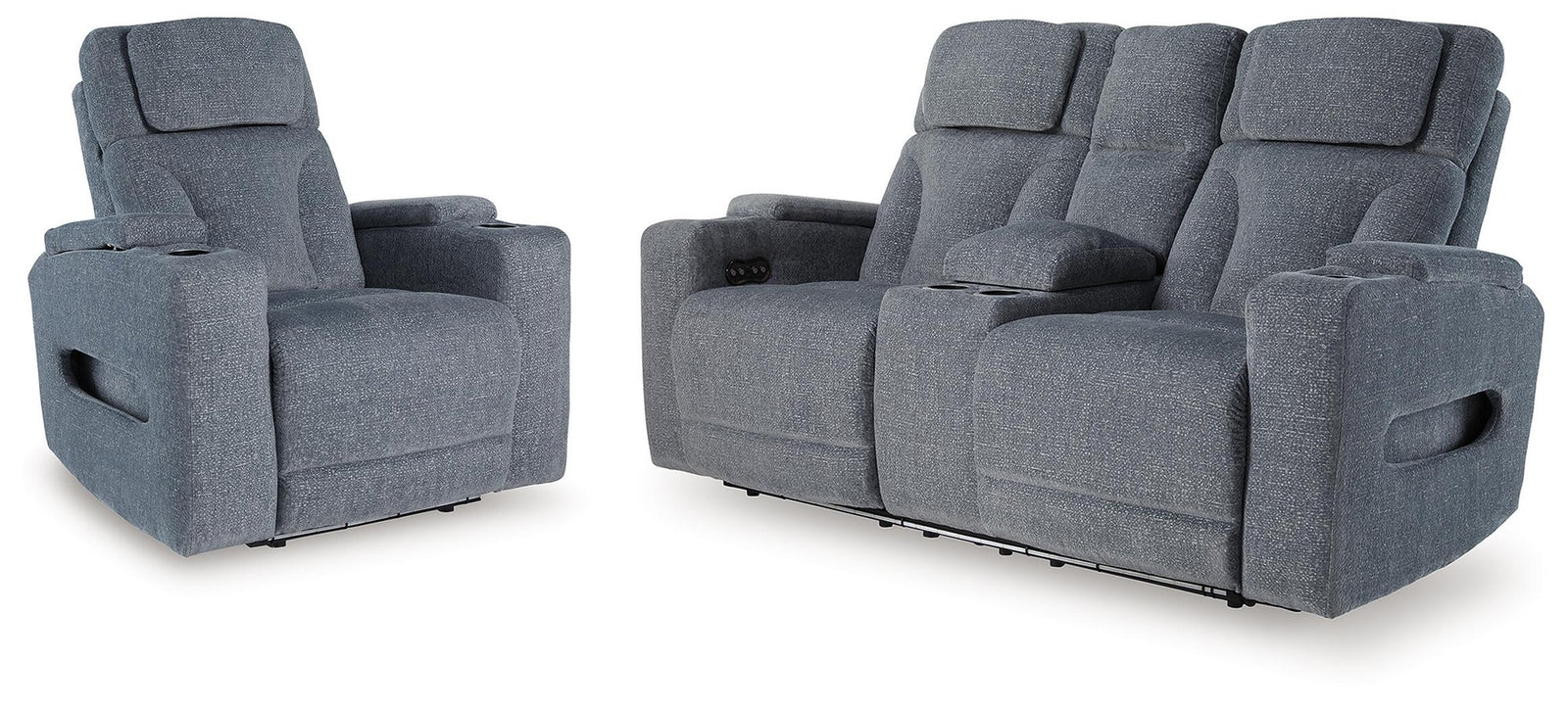 Studio Cave Power Reclining Loveseat and Power Recliner (PC49802-SI)