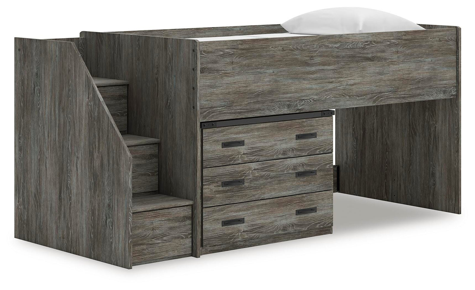Frandern Loft Bed with Drawer Storage (Youth) - Gray (B4480-SI)