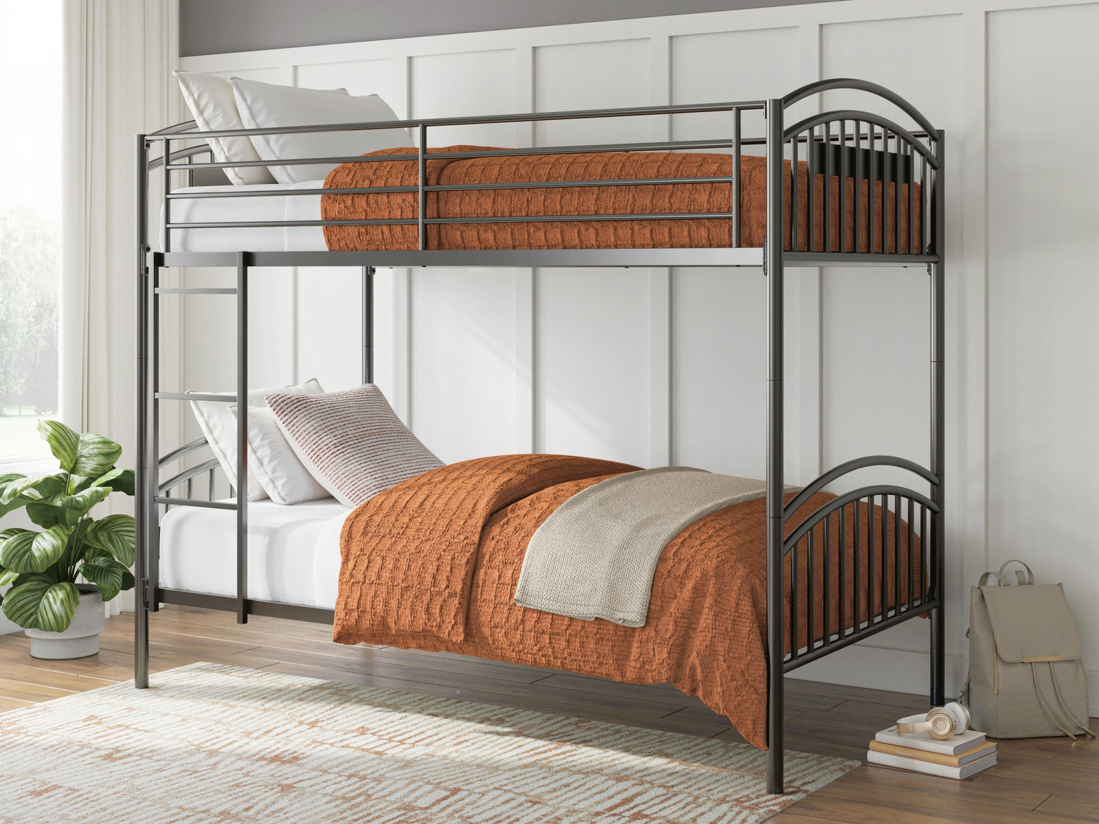 Lanceburg Twin over Twin Bunk Bed with Ladder (PCB400-SI) - Image 8