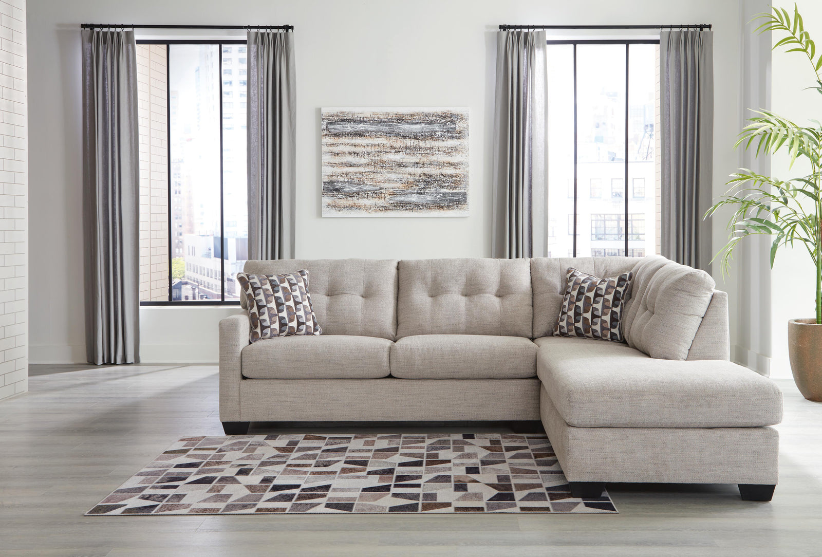 Mahoney 2-Piece Sectional with Chaise (31004-SI) - Image 2
