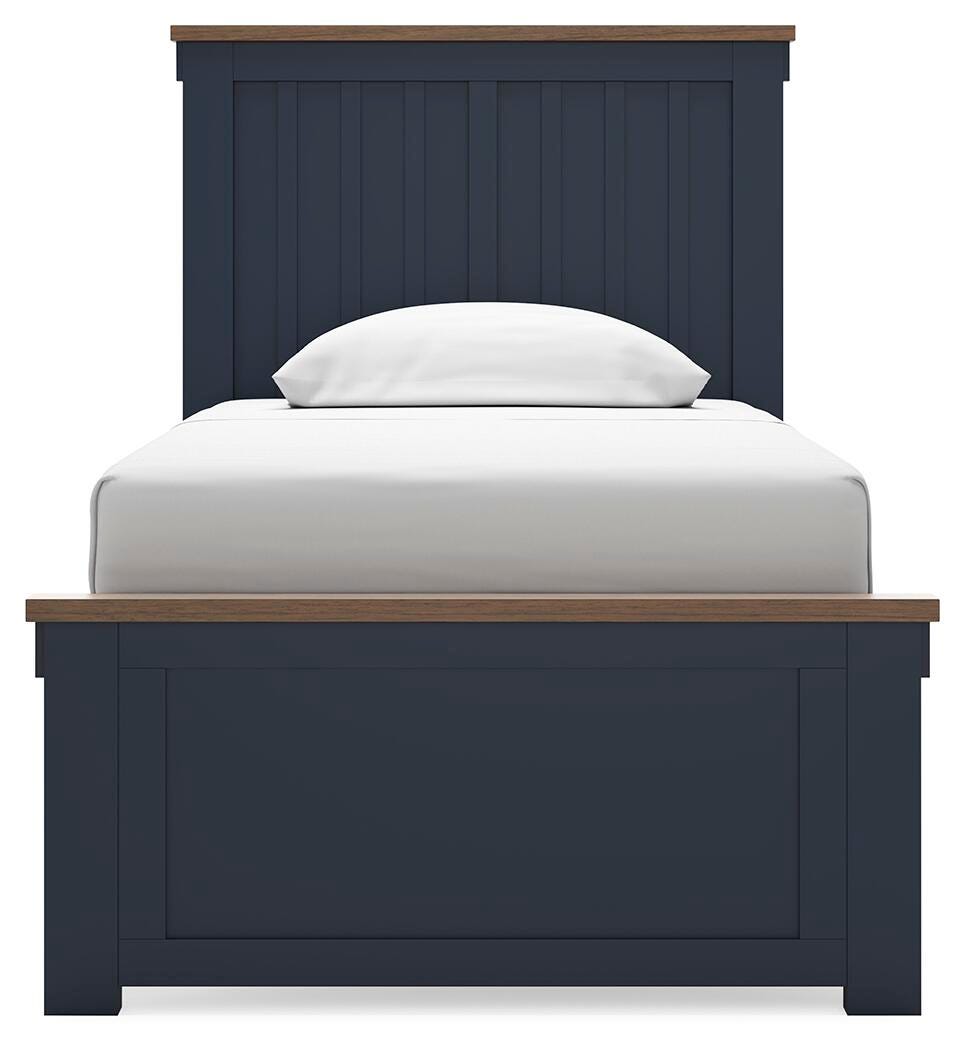 Landocken Panel Bed, Dresser and Mirror - Brown/Blue (B414-SI) - Image 9