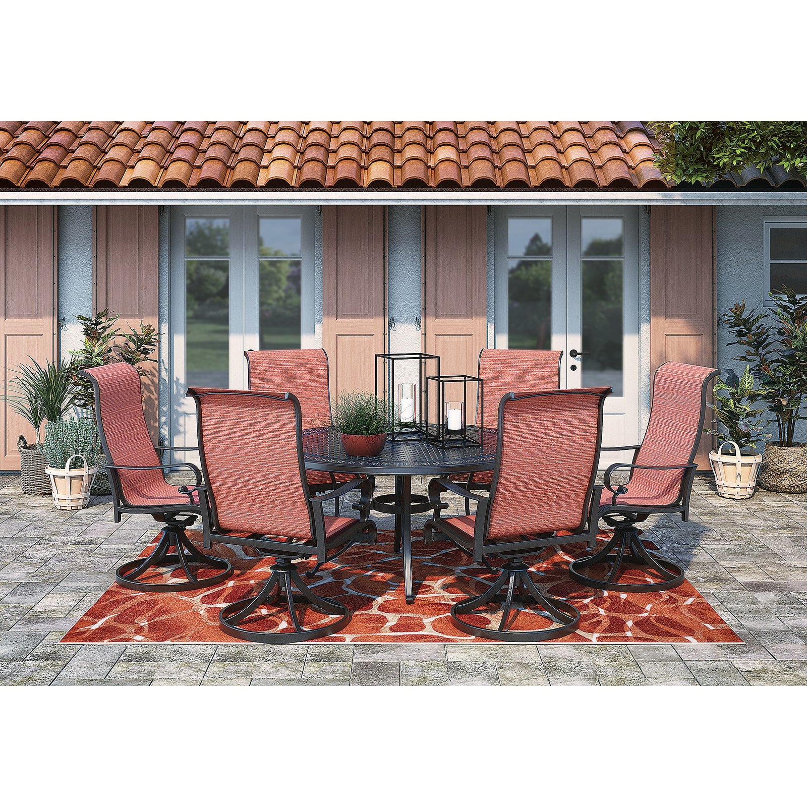 Apple Town Sling Swivel Chair (Set of 2) (P316-SI) - Image 6