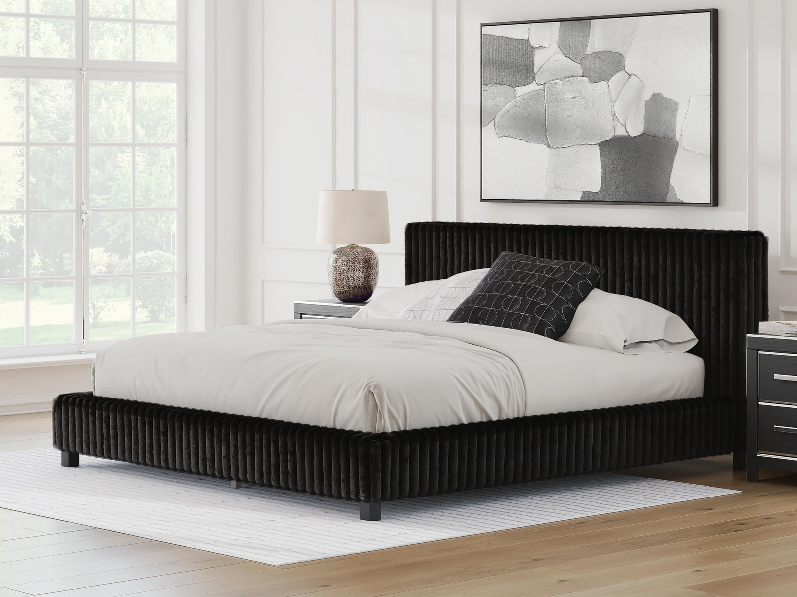 Zuraleus King Upholstered Bed, Dresser and Nightstand (PCB3380-SI) - Image 28