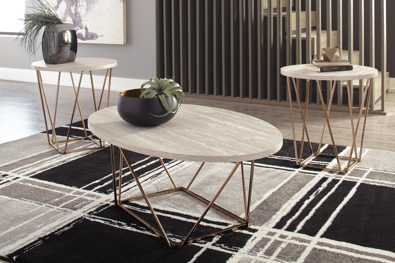 Tarica Table (Set of 3) - Two-tone (T385-SI) - Image 4