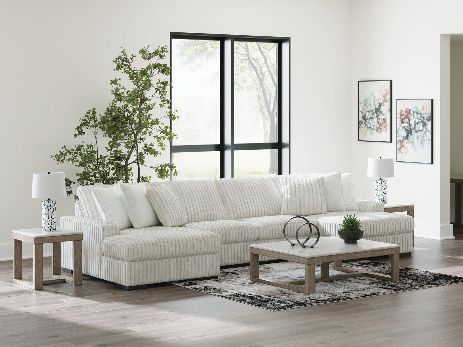 Stupendous 4-Piece Sectional with Double Chaise (25903-SI) - Image 3