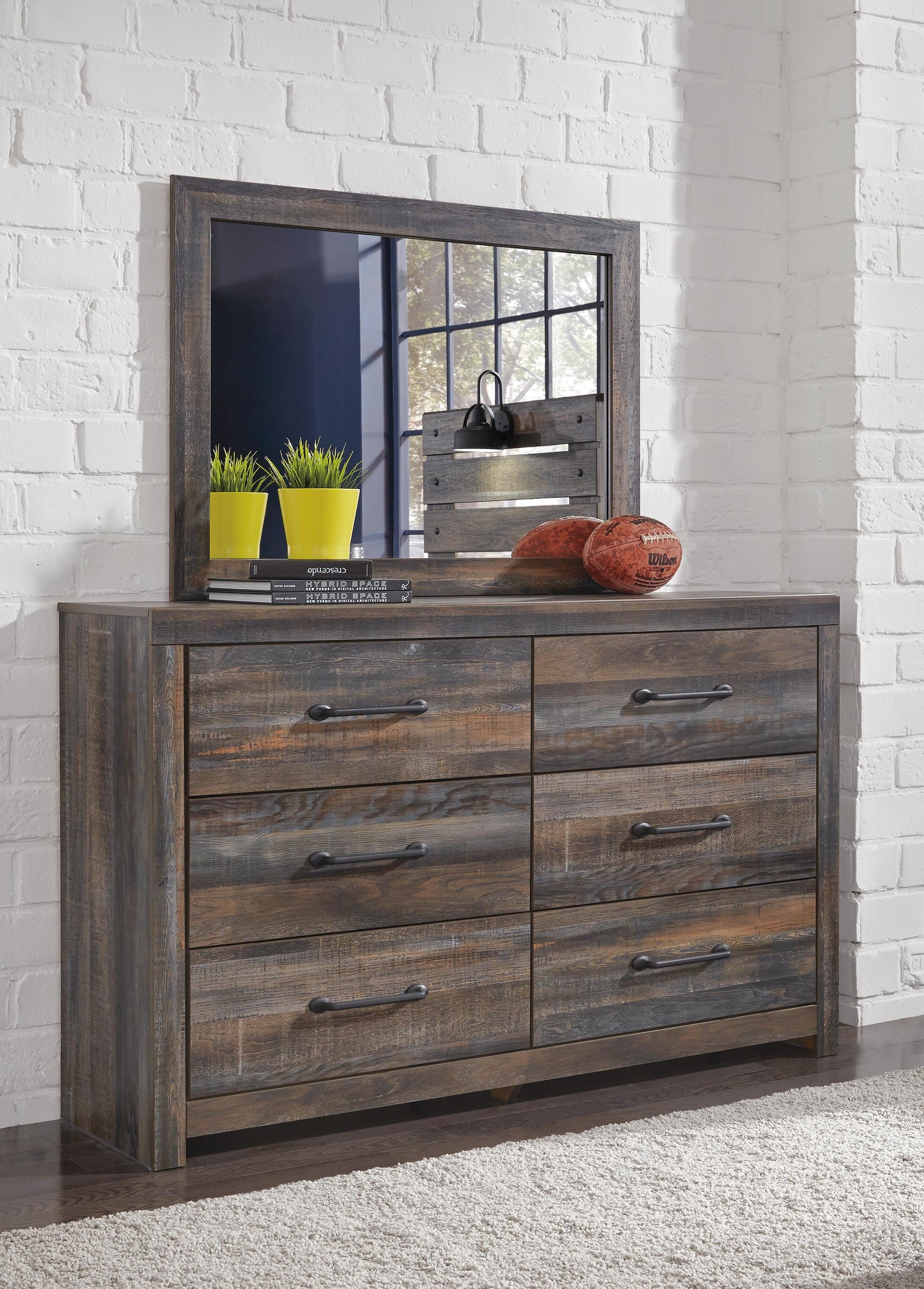 Drystan Bookcase Storage Bed, Dresser, Mirror, Chest and 2 Nightstands - Multi (B211-SI) - Image 16