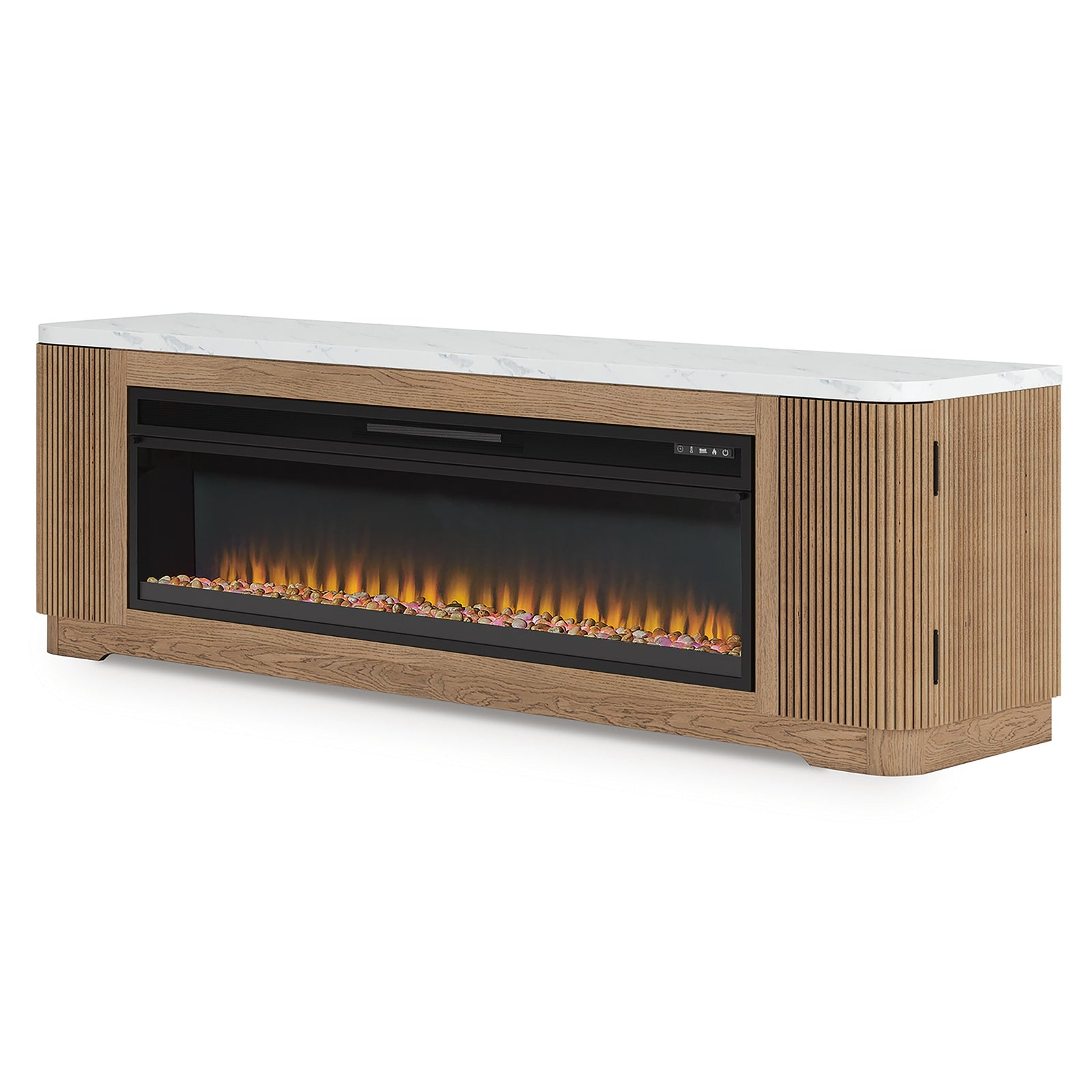 Camdill 80 TV Stand with Electric Fireplace (W808-SI) - Image 5