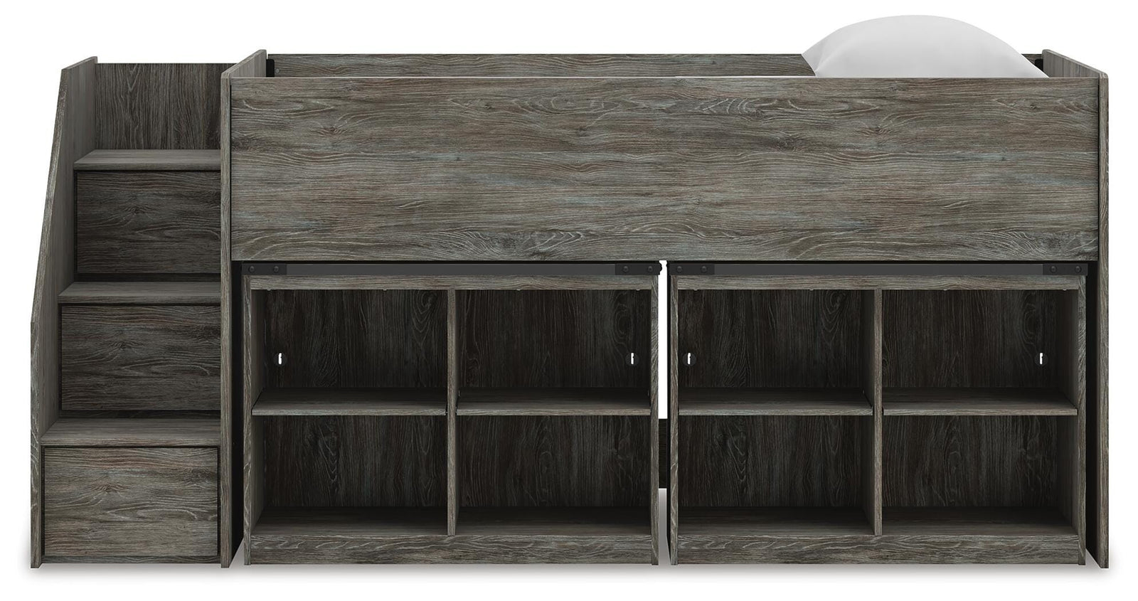 Frandern Loft Bed with Bookcase Storage (Youth) - Warm Gray (B4480-SI) - Image 5