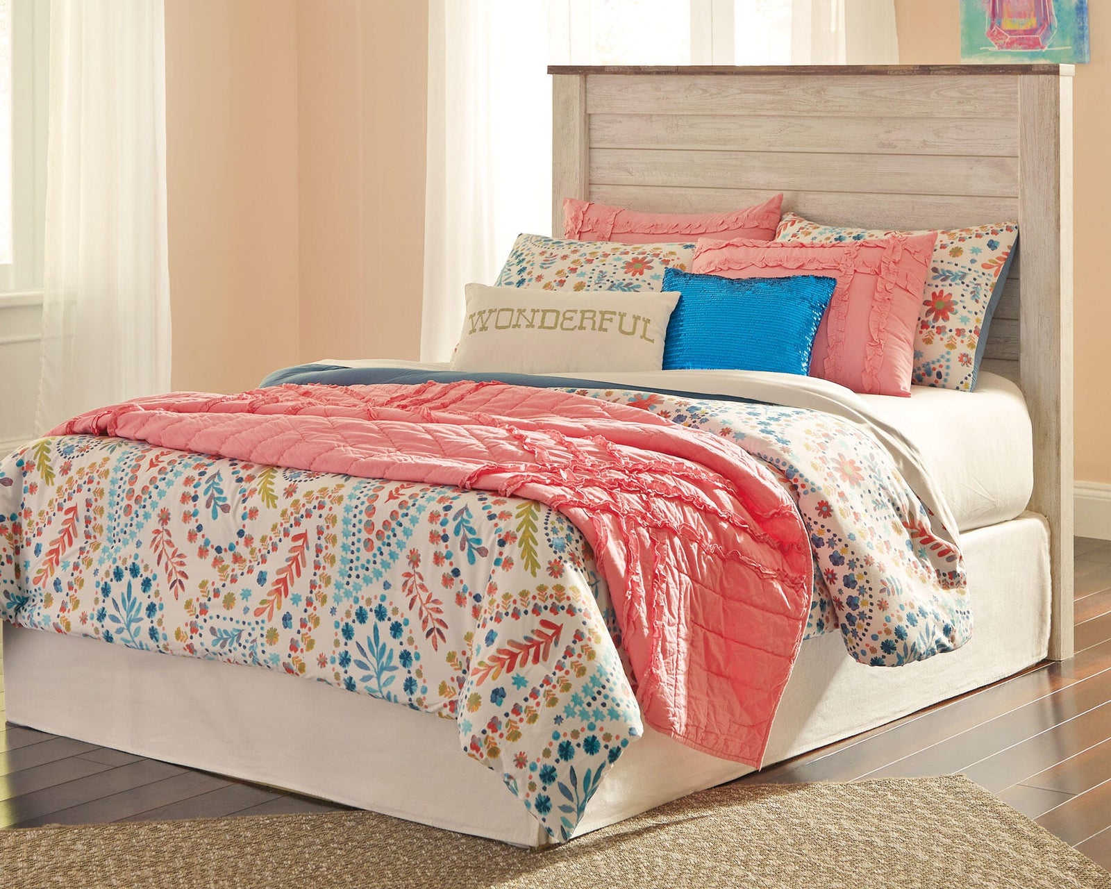 Willowton Panel Headboard - Whitewash (B267-SI) - Image 2