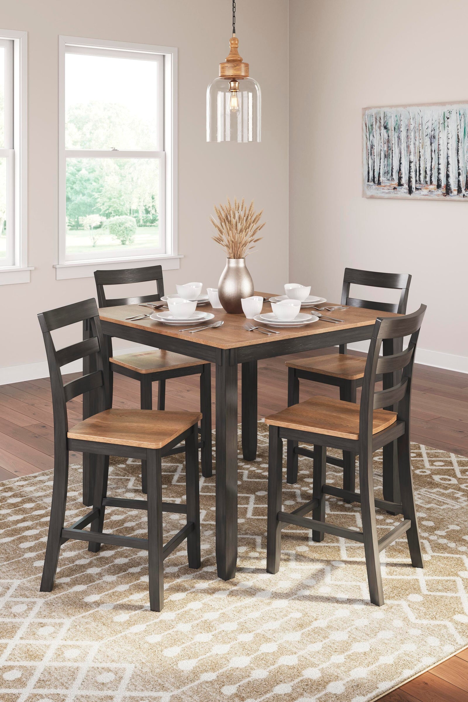 Gesthaven Counter Height Dining Table and 4 Barstools (Set of 5) (D396-SI) - Image 5