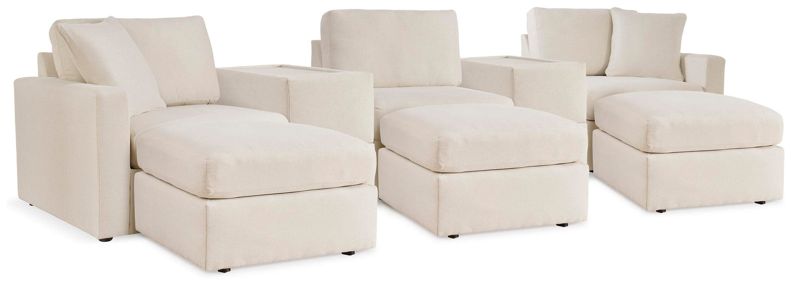 Modmax 5-Piece Sectional and 3 Ottomans (92103-SI)