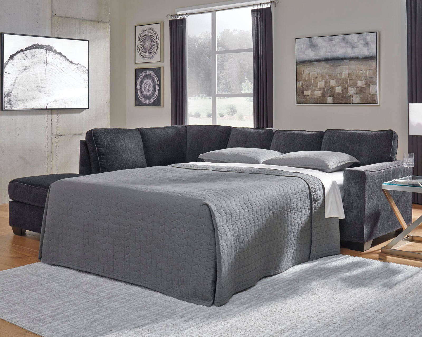 Altari 2-Piece Sleeper Sectional with Chaise (87213-SI) - Image 2