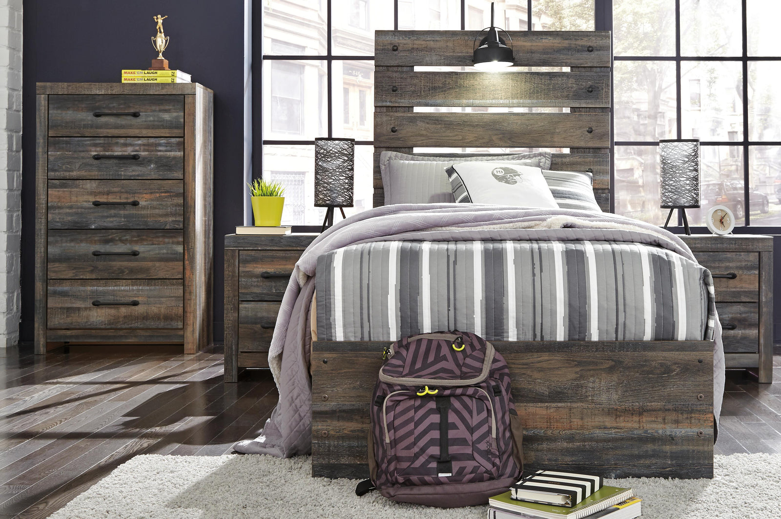 Drystan Panel Bed with 4 Storage Drawers (Youth) - Multi (B211-SI) - Image 5