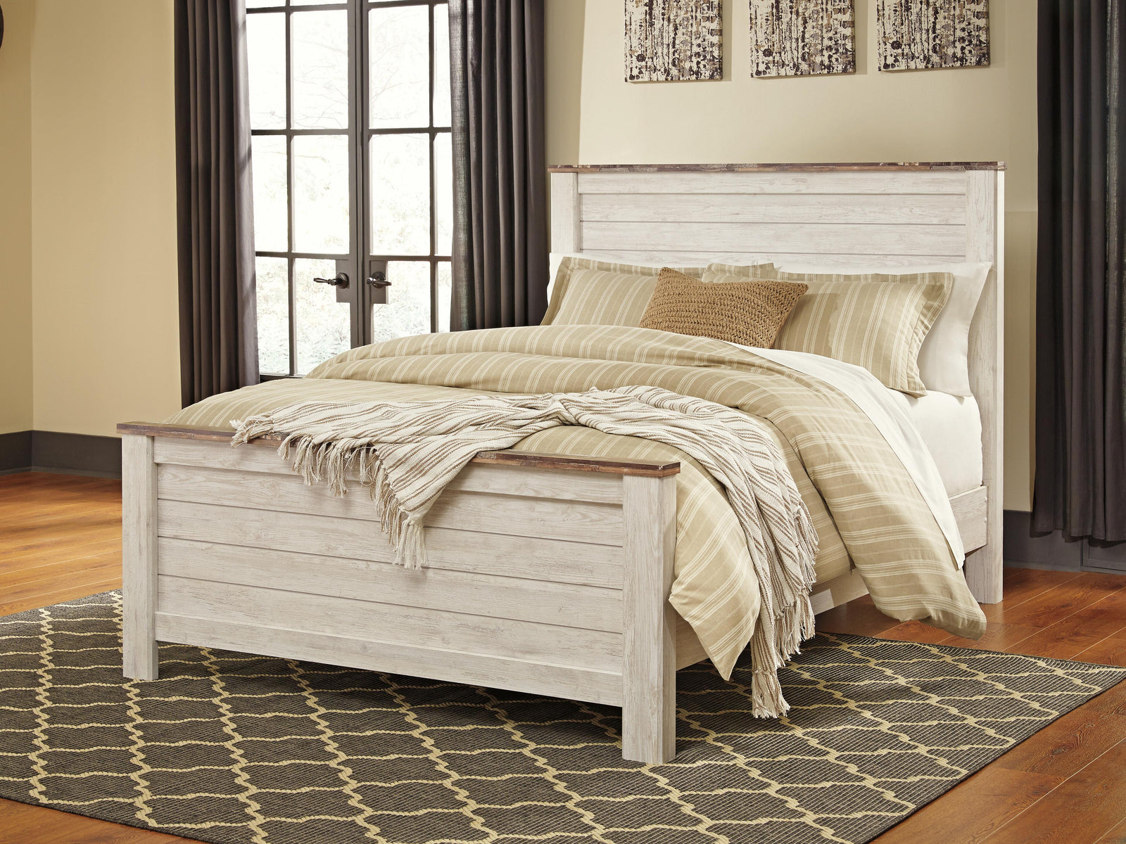 Willowton Panel Bed - Whitewash (B267-SI) - Image 2