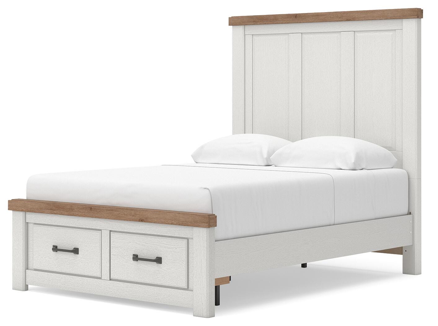 Savonport Panel Storage Bed (Youth) - White/Brown (B4615-SI) - Image 6