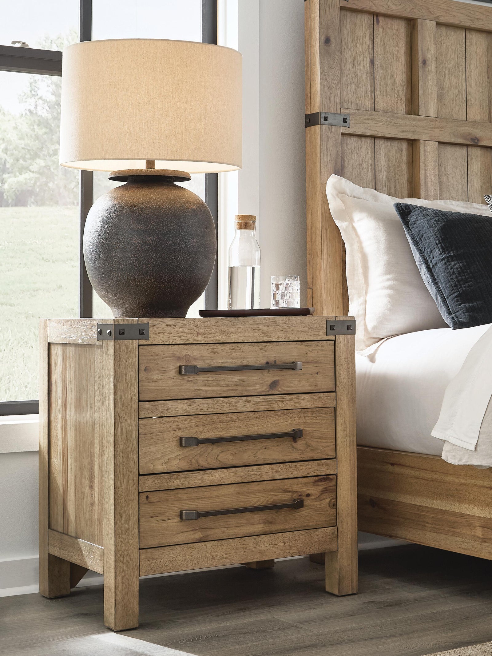 Ridgester Nightstand - Light Brown (B858-SI) - Image 2