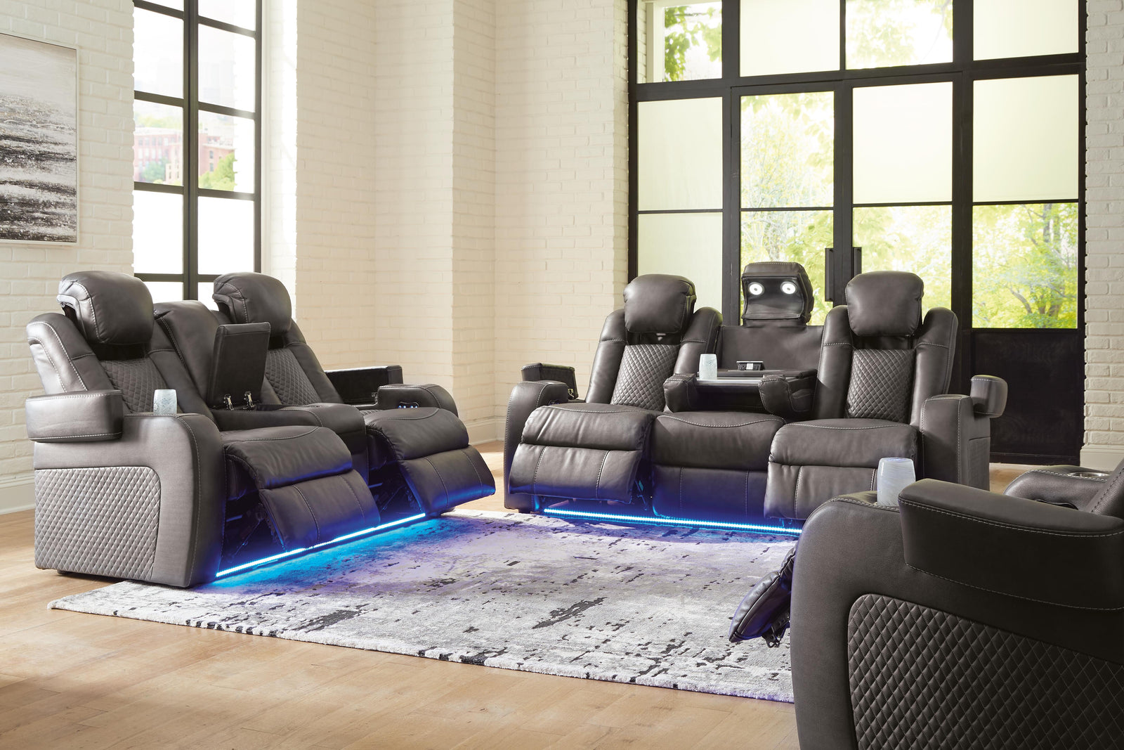 Fyne-Dyme Power Reclining Sofa, Loveseat and Recliner (36602-SI) - Image 17