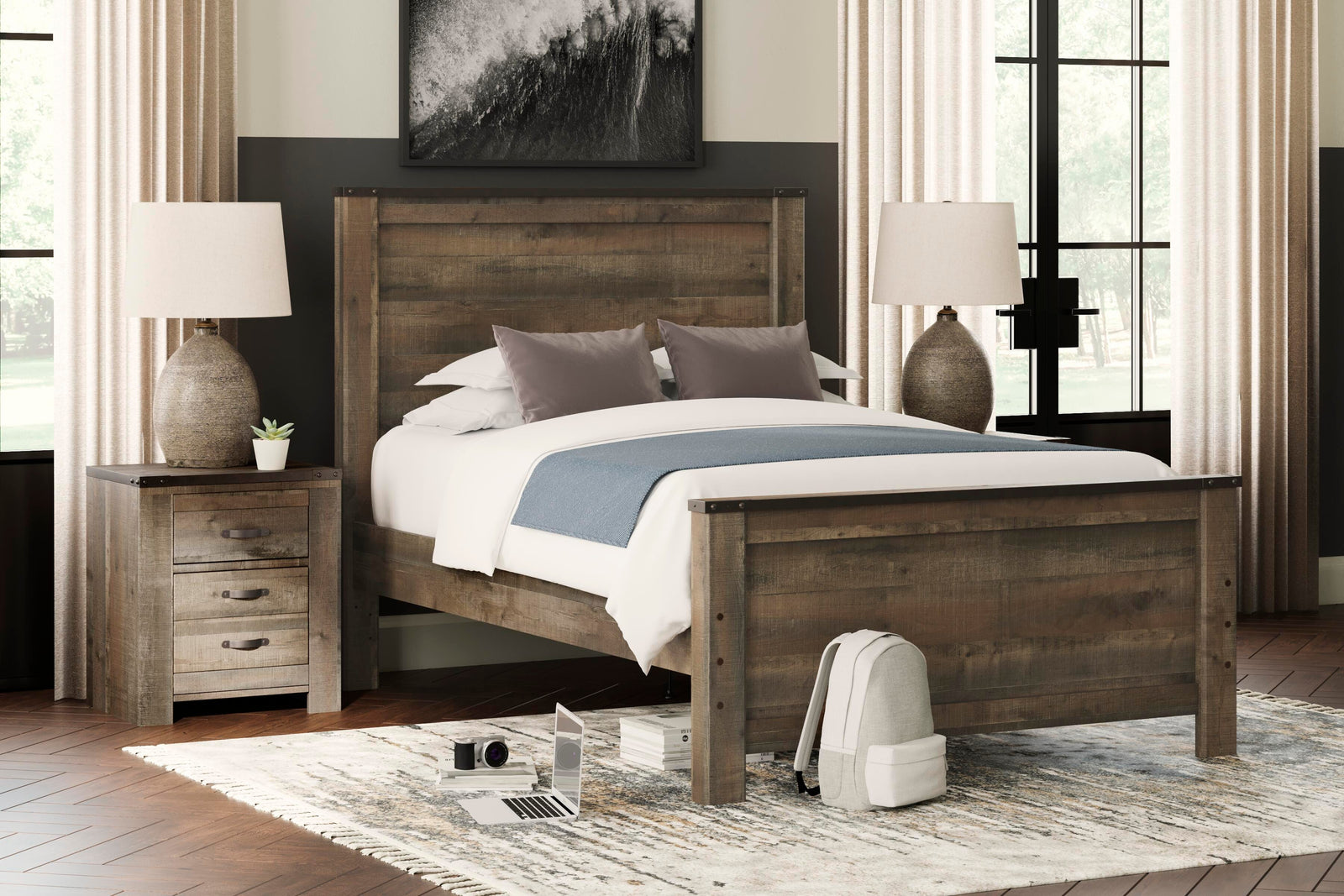 Trinell Panel Bed (Youth) - Brown (B446-SI) - Image 2
