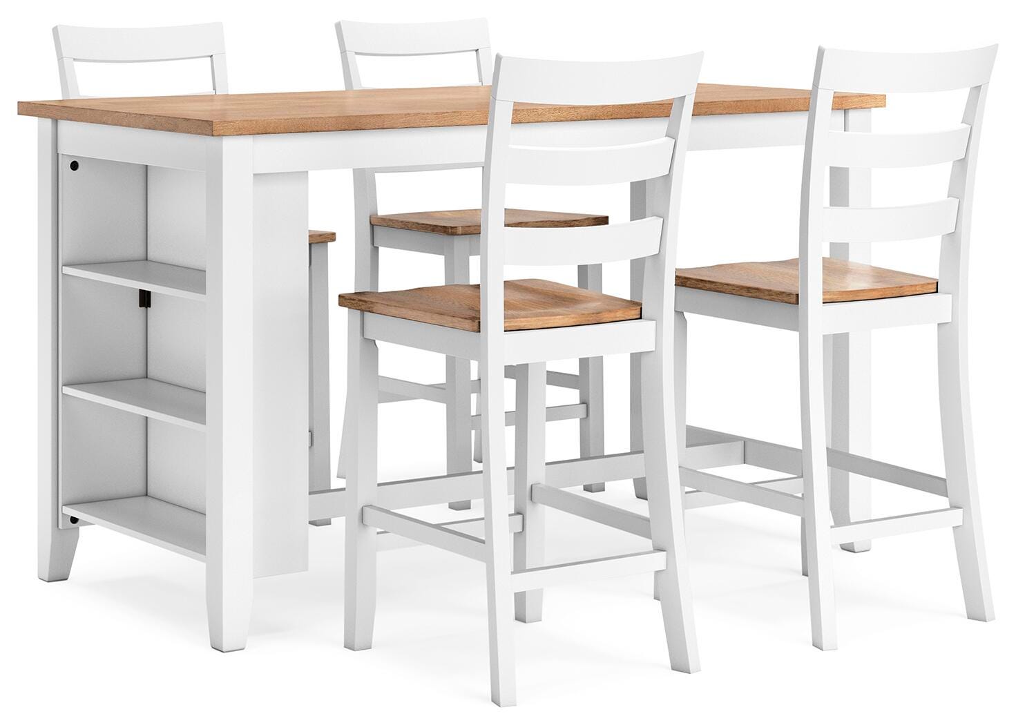 Gesthaven Counter Height Dining Table and 4 Barstools (D398-SI)