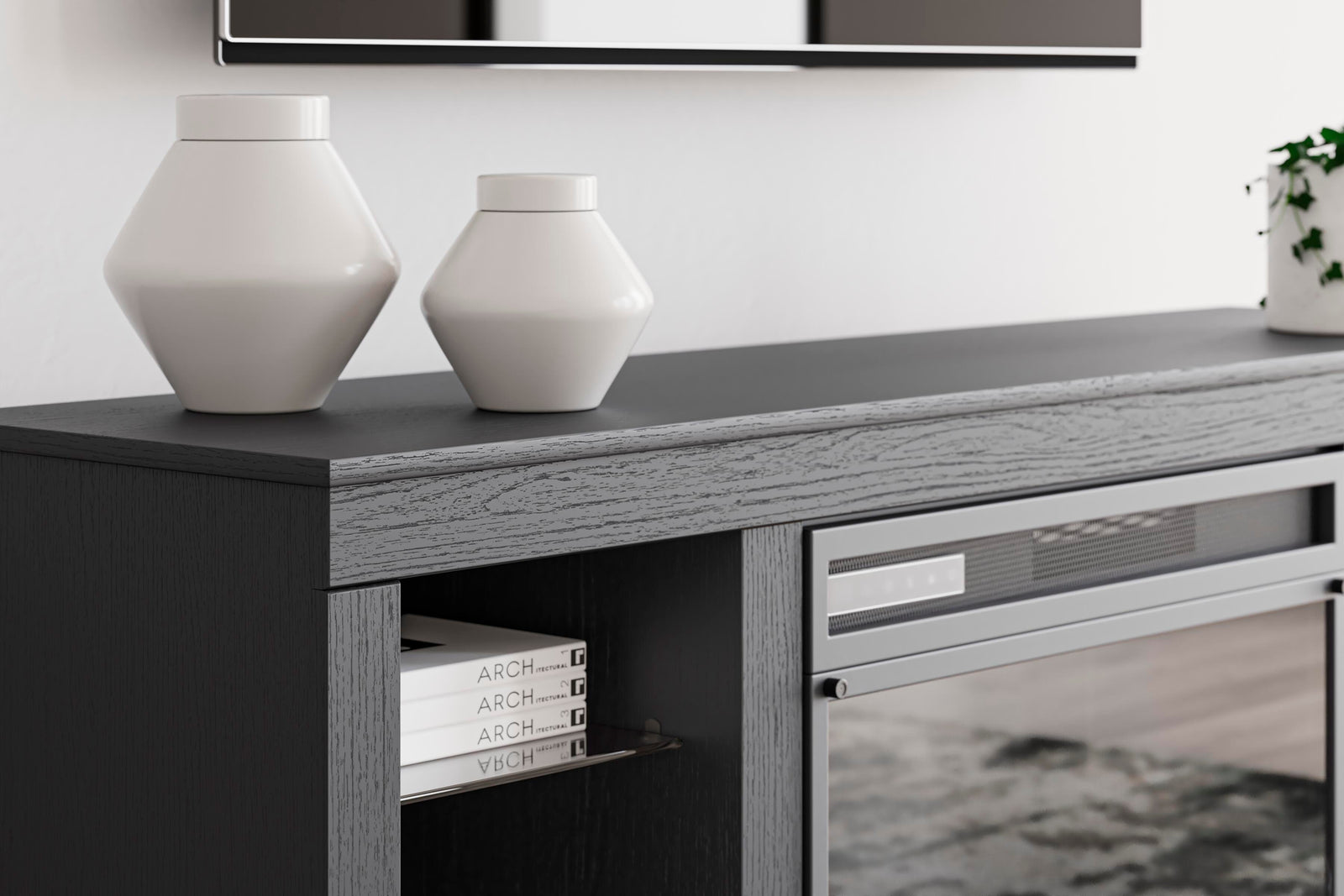 Cayberry 60 TV Stand with Electric Fireplace (W2721-SI) - Image 12